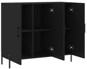 Credenza nera 90x34x80 cm in legno multistrato