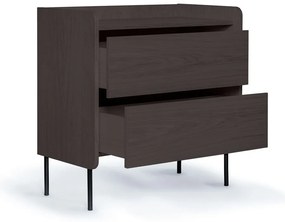 Cassettiera alta nera in rovere 80x82 cm Wrap - Bonami Selection