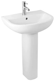 Lavabo con colonna 55 cm in ceramica bianco lucido salvaspazio monoforo