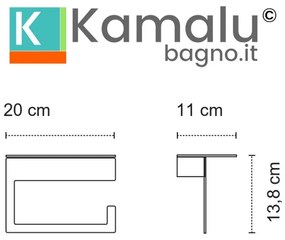 Kamalu - porta salvietta design moderno in acciaio inox finitura nera opaca | nuevo-n