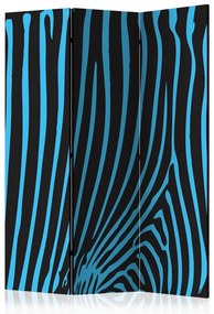 Paravento Zebra pattern (turquoise) [Room Dividers]