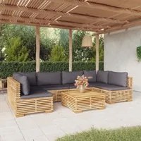 Set Divani da Giardino 7 pz con Cuscini Legno Massello di Teak 3100894