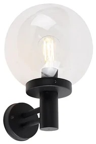 Applique da parete esterna nera con plastica IP44 acciaio inox - Sfera
