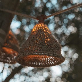 Ghirlanda luminosa marrone 8m con 10 luci LED IP44 ricaricabile a energia solare - Maro