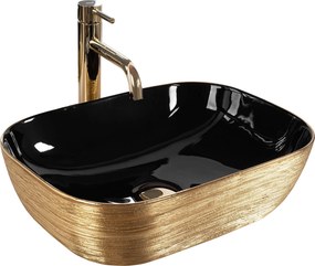 Lavabo da appoggio Rea Belinda BLACK  BRUSH GOLD