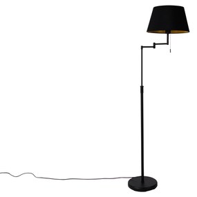 Lampada da terra intelligente nera con paralume nero incl. Wifi A60 - Ladas Deluxe
