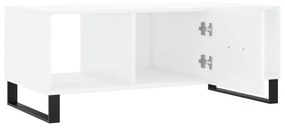 Tavolino da Salotto Bianco Lucido 102x50x40cm Legno Multistrato