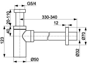 KFA Armatura 600-003-81 - Sifone rotondo per lavello ottone/opaco nero