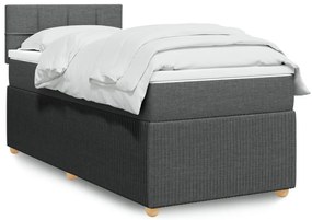 Giroletto A Molle Con Materasso Grigio Scuro 80x200 Cm Tessuto /