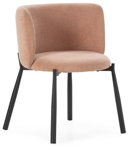 Set di sedie da pranzo color pesca in imbottito 2 pz Ginny – MOME