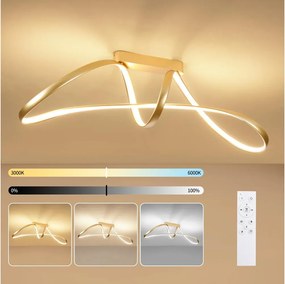 Brilagi-LED Plafoniera dimmerabile a soffitto TWISTER LED/60W/230V 3000-6000K dorata + telecomando