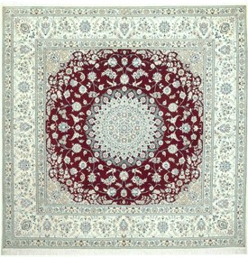 Nain Tappeto persiano 200x200 Rosso (Iran) Annodato A Mano