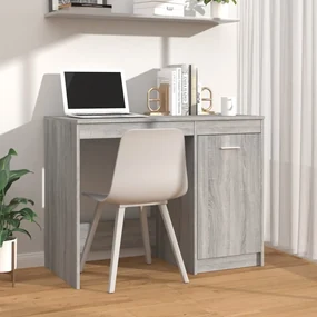 Scrivania Grigio Sonoma 100x50x76 Cm İn Legno Multistrato /