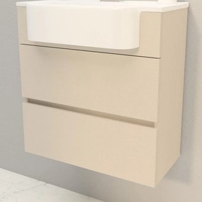 Mobile da bagno sospeso sotto lavabo L 70 x H 25 x P 46 cm Beige Greige, 2 cassetti BADEN HAUS Paris