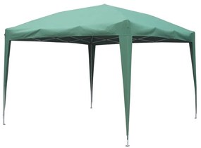 Gazebo Eori in acciaio struttura grigio metallizzato, copertura verde L 295 x P 295 x H 255 cm