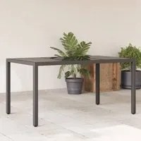 Tavolo da Giardino Piano in Vetro Nero 150x90x75 cm Polyrattancod mxl 89621