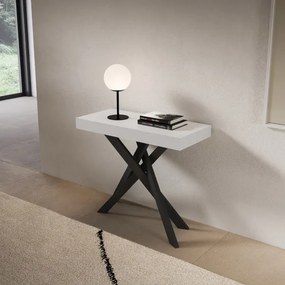 Consolle allungabile Libo Premium - Bianco frassino gambe antracite 90x40/300 cm
