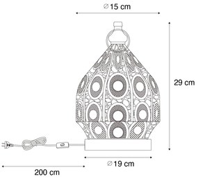 Lampada da tavolo orientale oro 19 cm - Mowgli