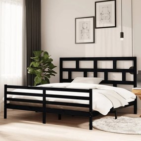 Giroletto Nero İn Legno Massello Di Pino 200x200 Cm /