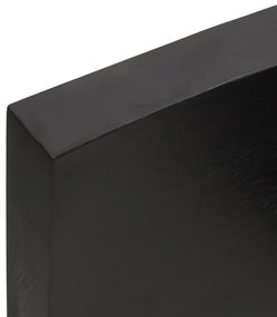 Ripiano muro grigio scuro 220x40x6 cm massello rovere trattato