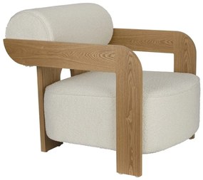 Poltrona beige con rivestimento in bouclé Oolong – Zuiver