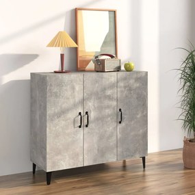 Credenza Grigio Cemento 90x34x80 Cm İn Legno Multistrato /