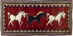 Gabbeh Tappeto persiano 110 x 220 Rosso (Iran) Annodato A Mano