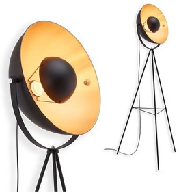 Lampada da terra Brilloner oro e nero, H 148 cm, E27