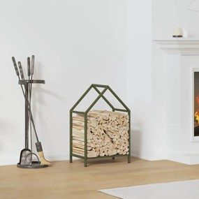 Rastrelliera Per Legna Da Ardere Verde Oliva 40x25x60 Cm /