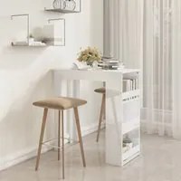 Tavolo da Bar con Portaoggetti Bianco Lucido 102x50x103,5 cm 809473