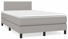Giroletto A Molle Con Materasso Grigio Chiaro 120x190cm Tessuto /