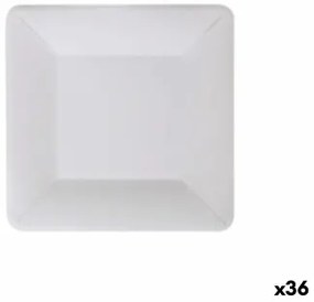 Set di piatti Algon Monouso Bianco Cartone Quadrato 18 cm (36 Unità)