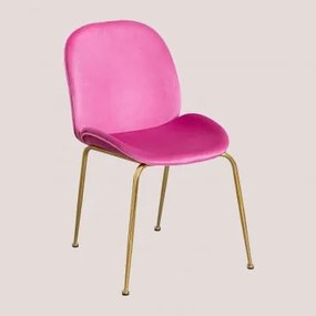 Confezione da 2 sedie in velluto Pary Prugna Rosa & Dorato - Sklum