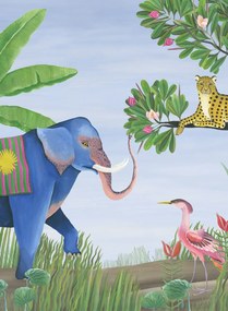 Coordonne Carta da parati panoramica Jungle Friends - Lavender