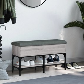 Panca porta scarpe grigio sonoma 82x32x45 cm legno multistrato