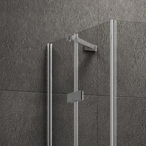 Box doccia acciaio spazzolato 70x80 doppio battente | KT1000AS - KAMALU