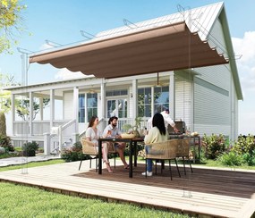 Tetto di Ricambio per Pergola Gazebo da Giardino 300x400 cm in Poliestere Caffè...