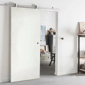 Porta scorrevole Oxford neve in mdf bianco, L 93 x H 212 cm, con binario Ermes Reversibile