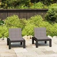 Sedie a Sdraio da Giardino con Cuscini 2 pz in Plastica Grigio cod mxl 20354