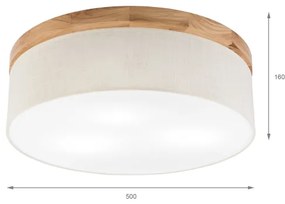 Brilagi - LED Plafoniera BELLADONNA 3xE27/15W/230V diametro 50 cm color crema/quercia