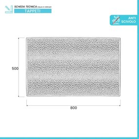 Tappeto bagno in ciniglia beige super soft 50x80 cm con retro antiscivolo Marea