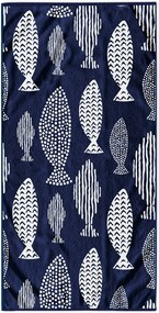 Telo mare blu scuro 90x180 cm Fish - DecoKing