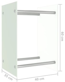 Porta Legna Bianco 40x35x60 cm in Vetro