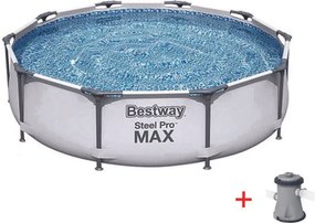 Piscina Con Telaio Tonda Cm 366 H 76 Con Pompa Fuoriterra Bestway 366x76