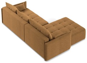 Divano angolare color terracotta allungabile/con contenitore (con penisola a sinistra/con chaise lounge) Moku – Makamii
