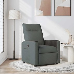 Poltrona Reclinabile İn Tessuto Grigio Scuro /