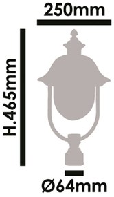 Testa Palo Esterno Classico Tatum Alluminio Nero Rame 1 Luce E27 Ip44