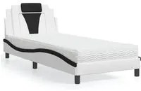 Letto con Materasso Bianco e Nero 90x190 cm in Similpelle 3208767