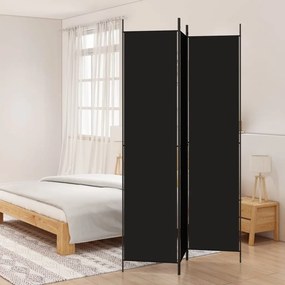Divisorio A 3 Pannelli Nero 150x220 Cm İn Tessuto /