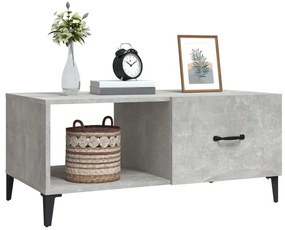 Tavolino da salotto grigio cemento 90x50x40cm legno multistrato